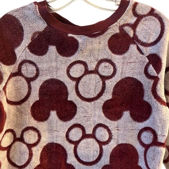 Disney Women's Mickey Mouse Plush Crewneck Sweatshirt Size S Multicolor - Picture 2 of 11